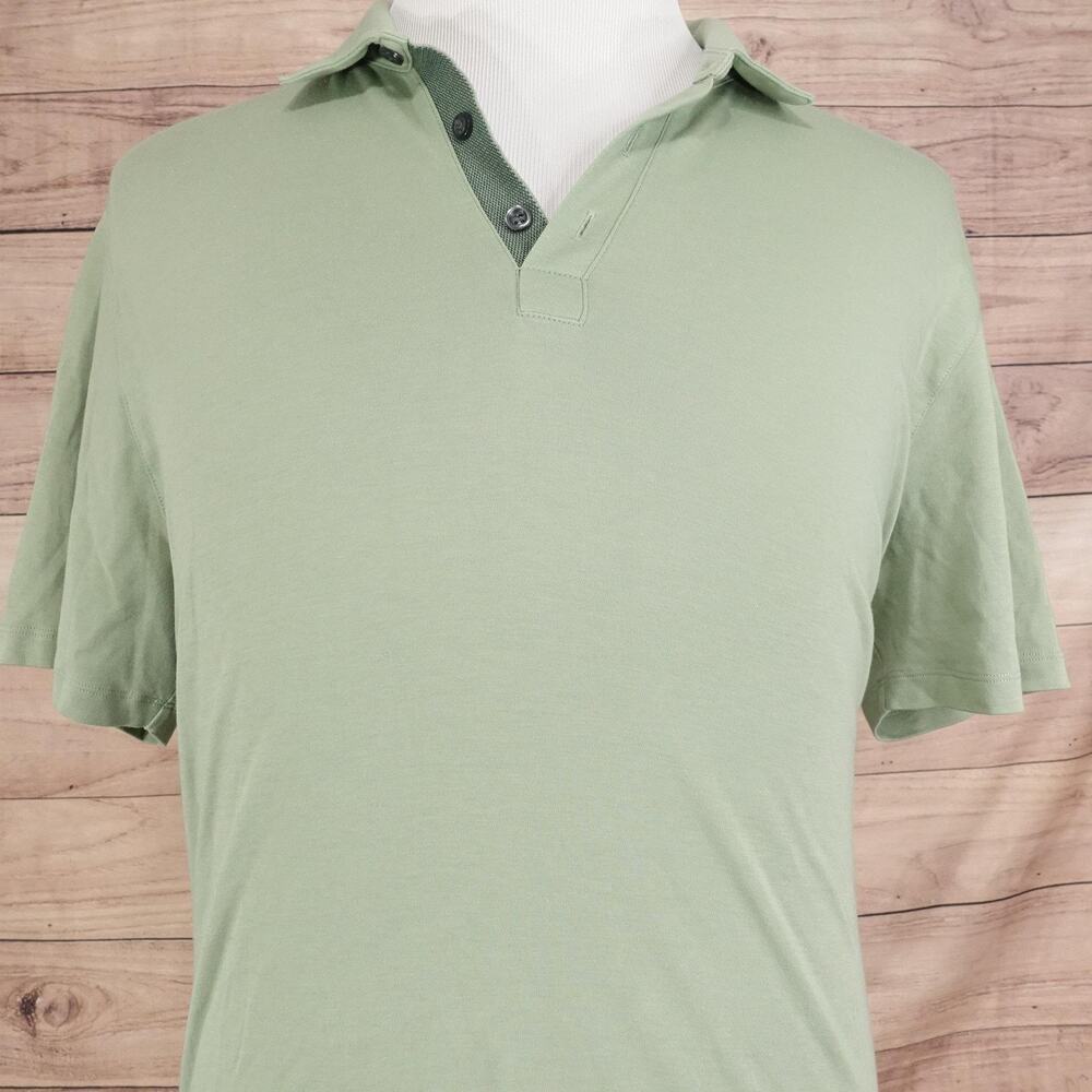 Robert Barakett Polo Shirt Mens XL Green Solid 100% Pima Cotton Casual Knit Golf